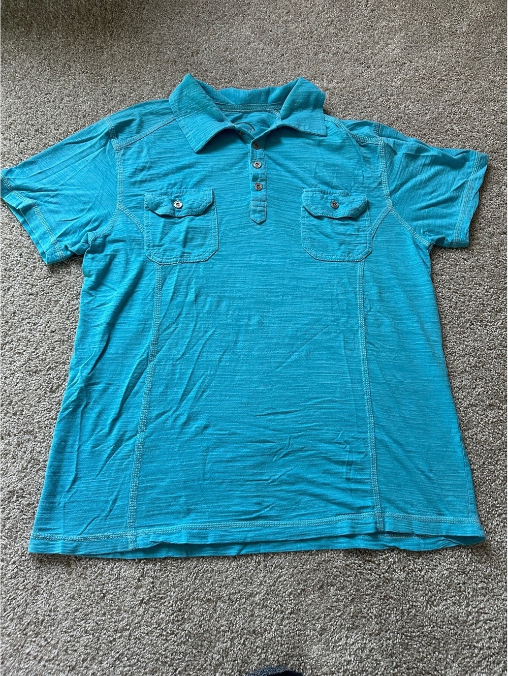 BKE turquoise short sleeve polo shirt